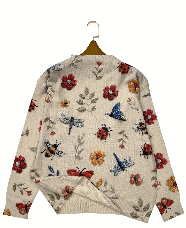 Lesa - Pulover Cu Imprimeu Floral Și Cu Insecte