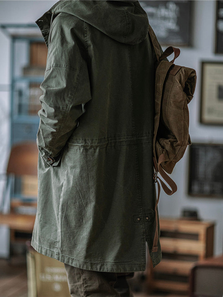 Ragnar - Jachetă Cu Glugă în Stil Militar Vintage