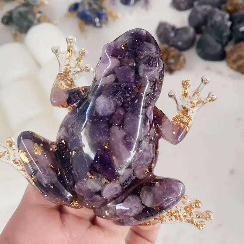 Frostone - Sculptură Din Cristal în Formă de Broască Pentru Decorarea Casei