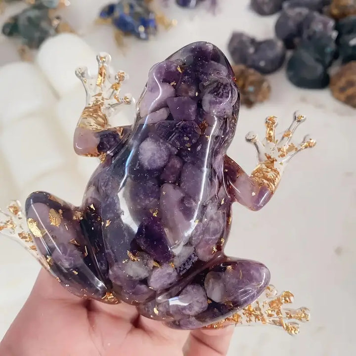 Frostone - Sculptură Din Cristal în Formă de Broască Pentru Decorarea Casei
