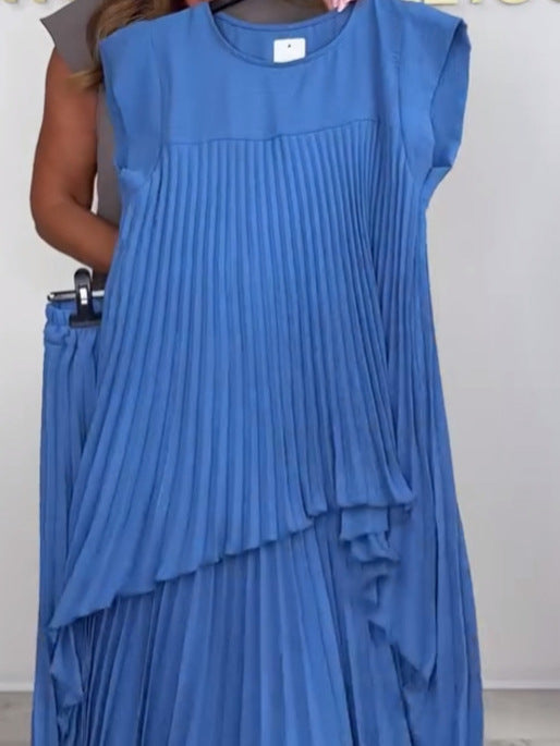 Blithe – Top Midi Plisat Si Pantaloni Largi