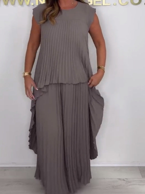 Blithe – Top Midi Plisat Si Pantaloni Largi