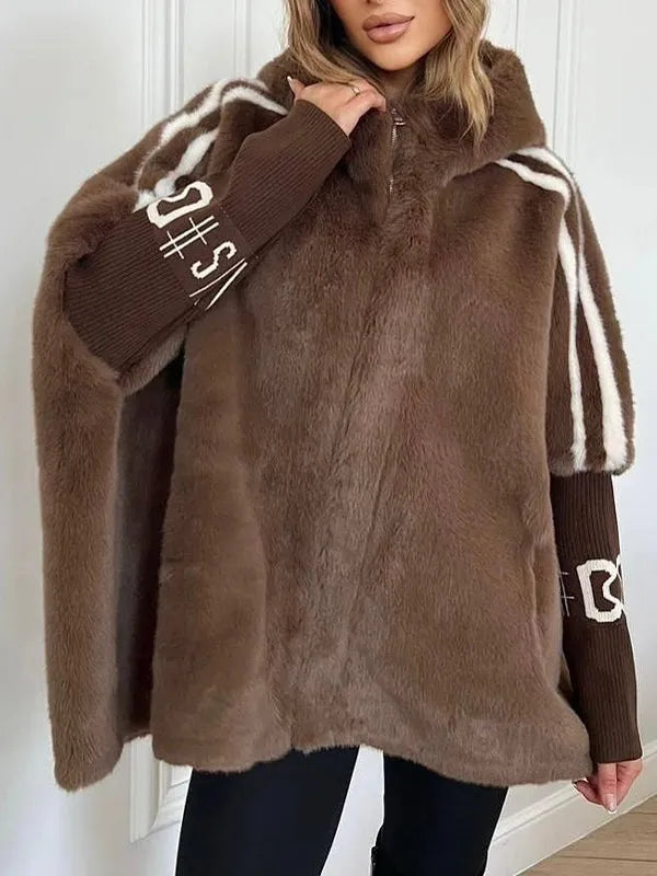 Capsey - Haină Elegantă De Iarnă Din Blană Artificială