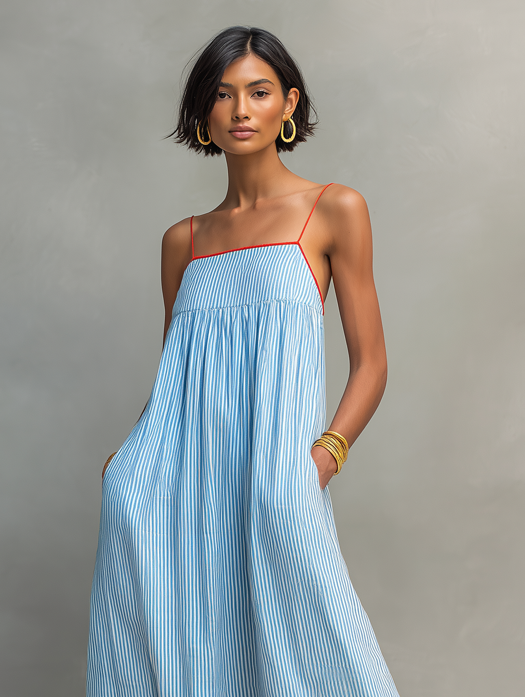 Aliyeva – Rochie Maxi în Dungi