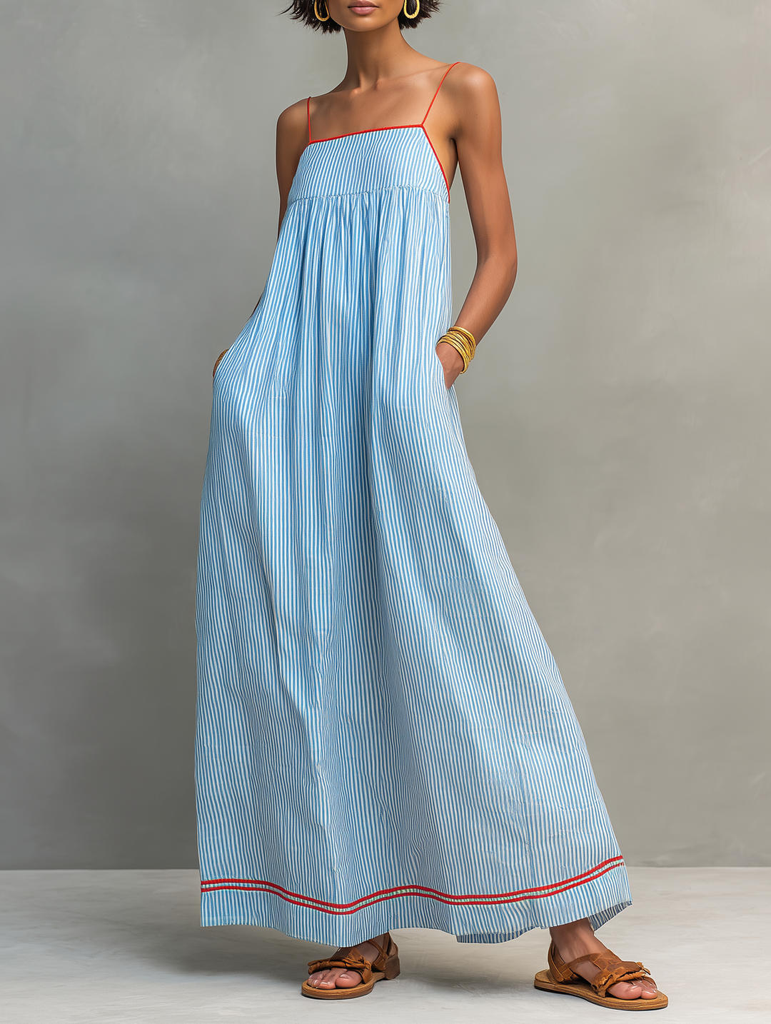 Aliyeva – Rochie Maxi în Dungi