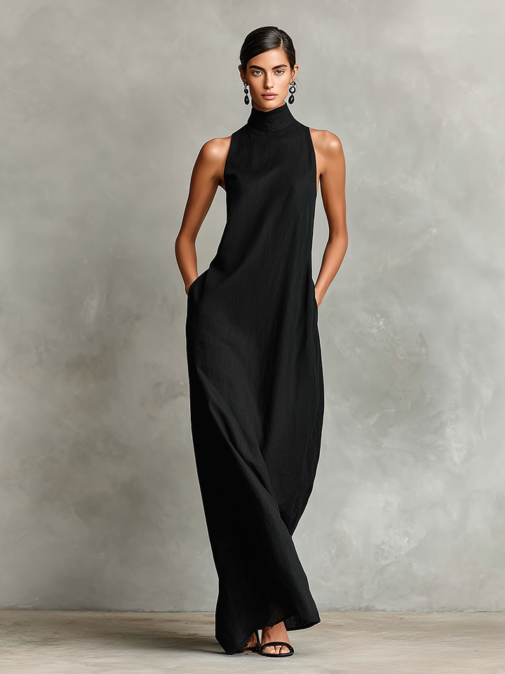 Imeria - Rochie Lungă Cu Decolteu Tip Halter