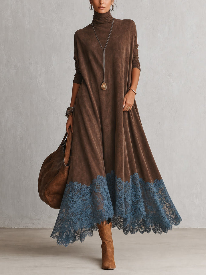 Albria - Rochie Maxi cu Mâneci Lungi în Stil Vintage