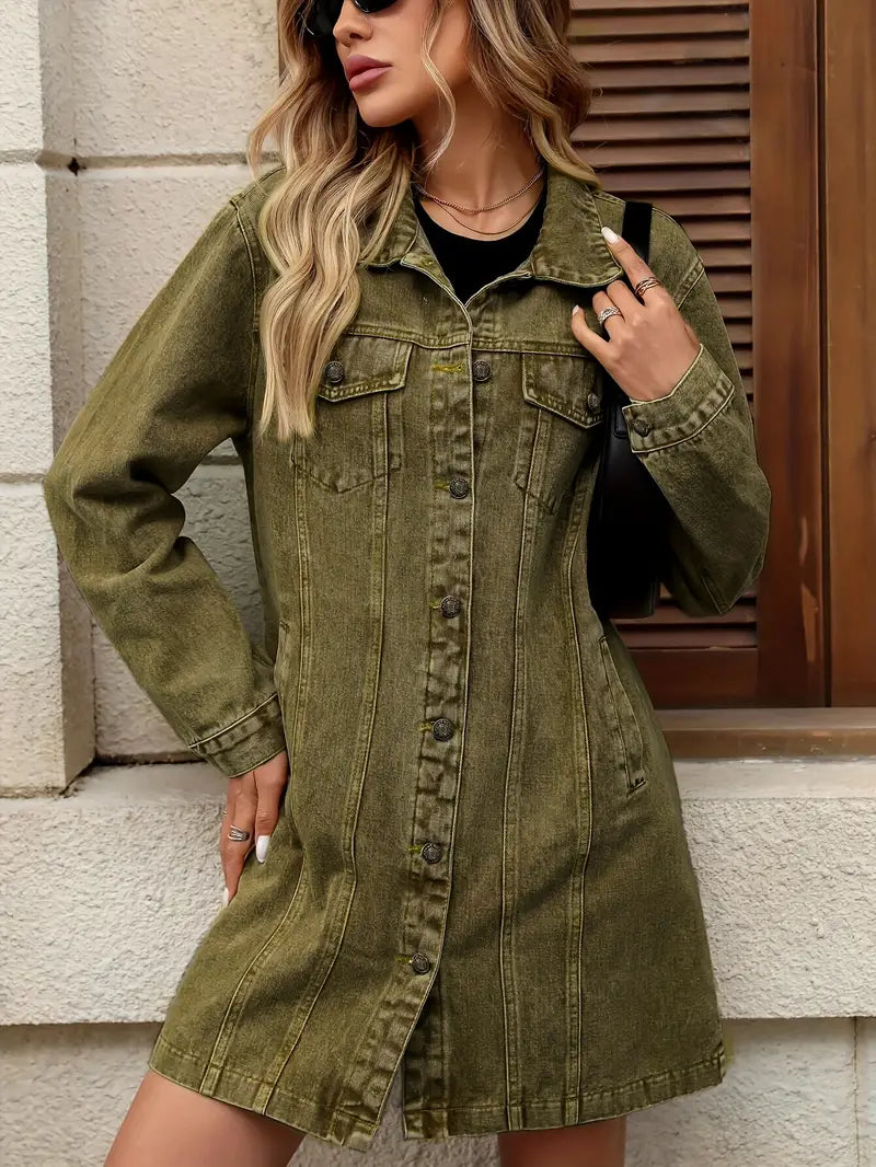 Tacie - Jachetă Din Denim Cu Buzunare Frontale
