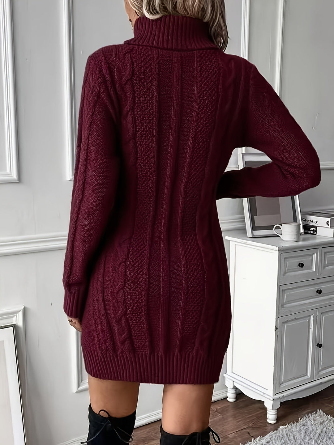 Milanda - Rochie Pulover Cu Modele Tricotat