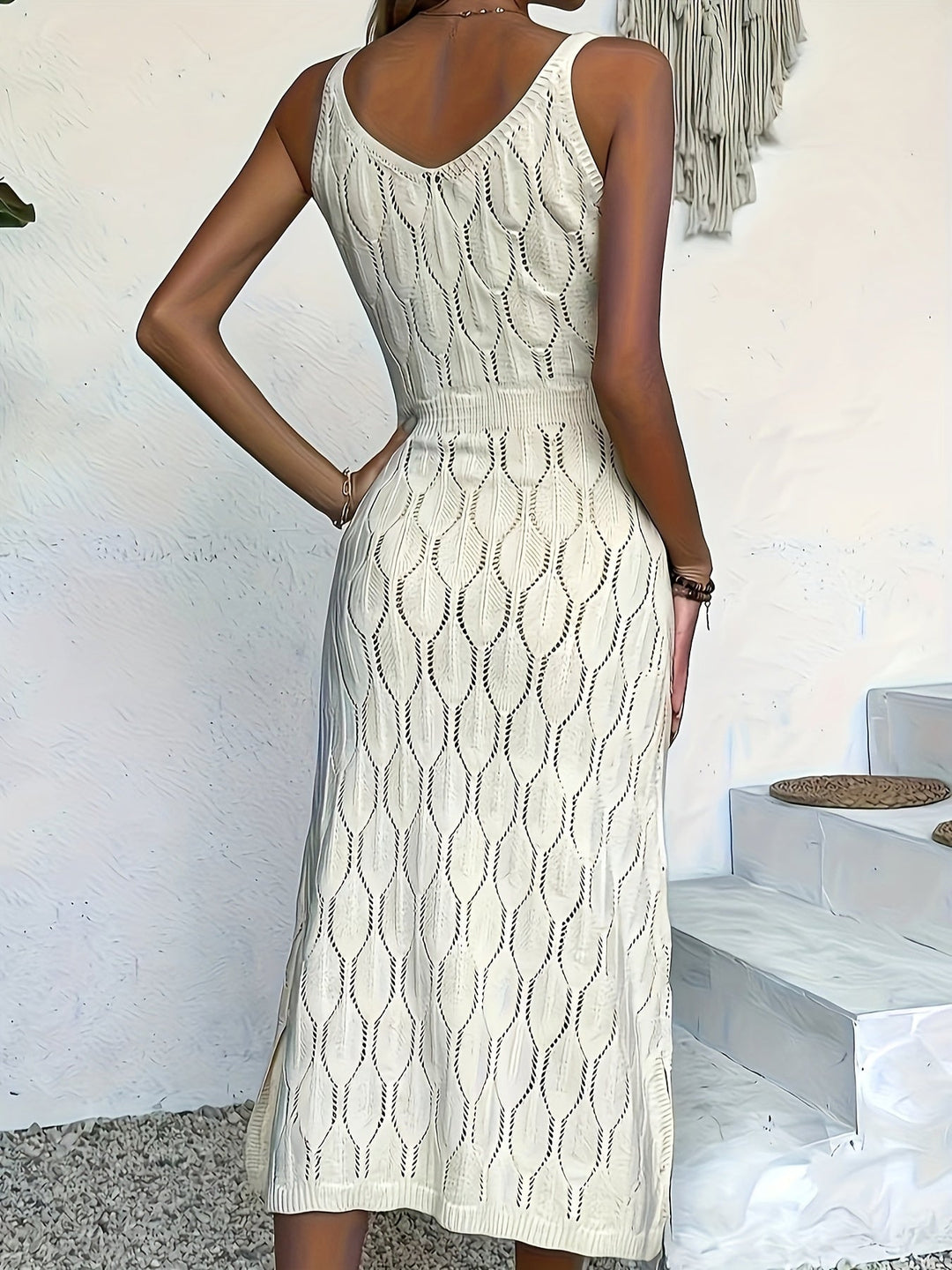 Luciana - Fără Mâneci Lung Tricotată Rochie Cu Un Haina Stil