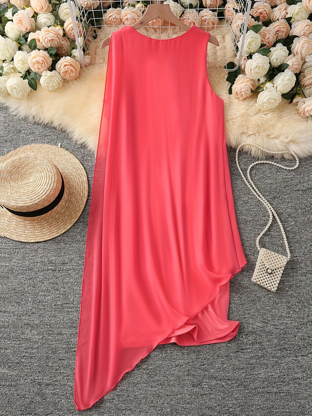 Maren - Rochie Midi Elegantă Fără Mâneci