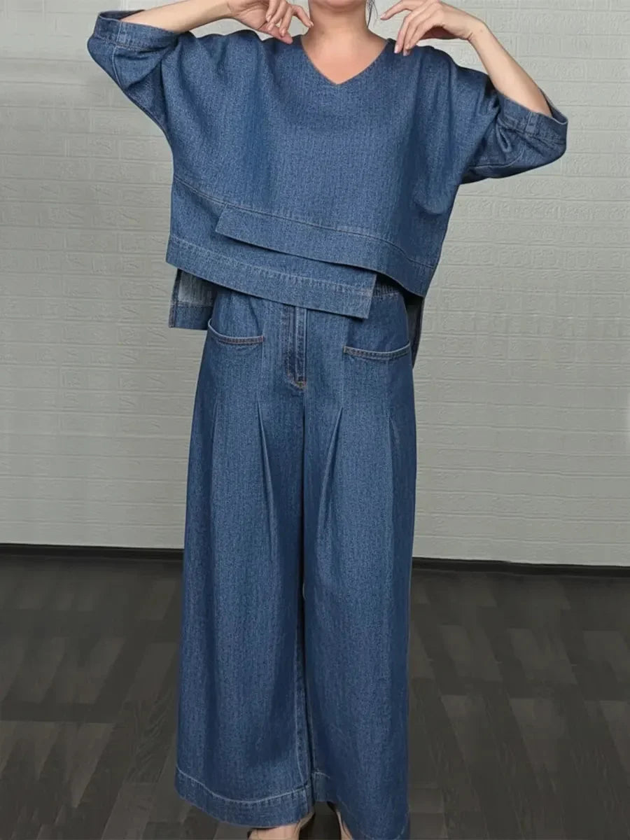 Ojinika - Set Casual Din Denim, Două Piese