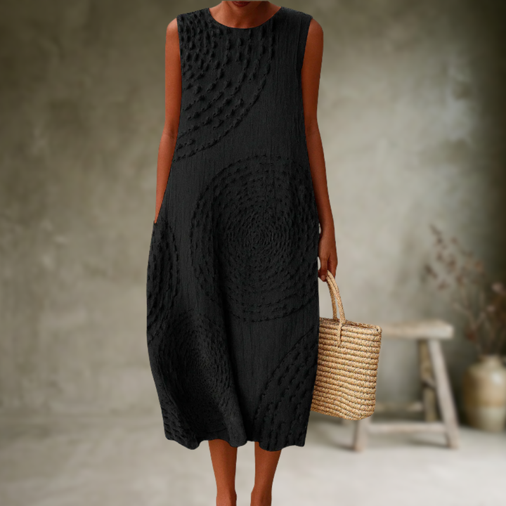 Natia – Rochie Midi Din Bumbac Fără Mâneci