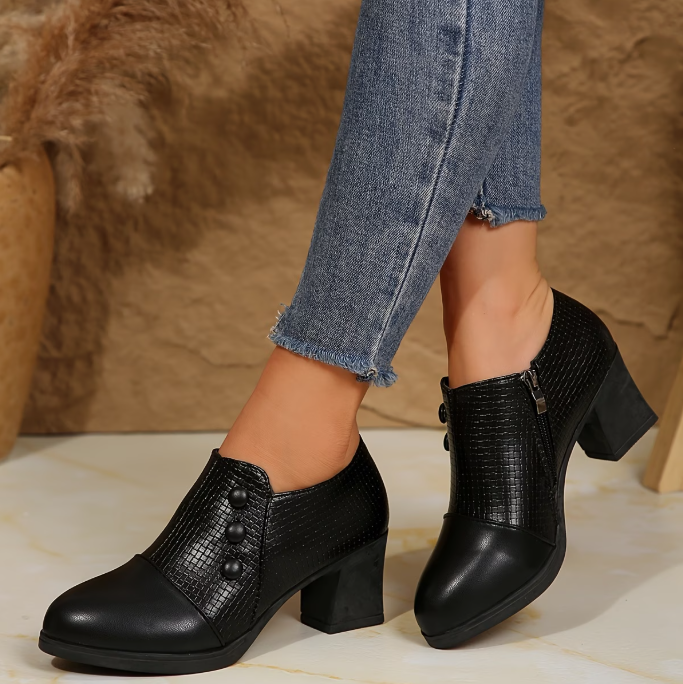 Sunchica - Pantofi Cu Toc Confortabili Cu Fermoar