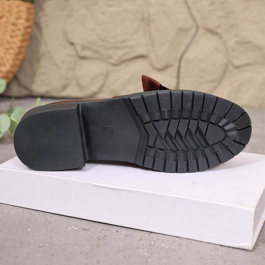 Ziena – Mocasini Din Piele Lăcuită, Cu Fundiță Decorativă