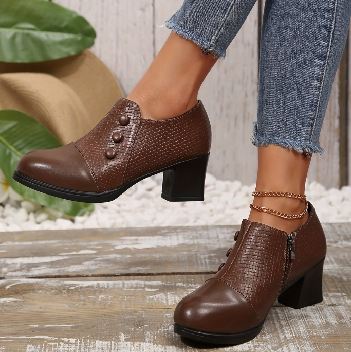 Sunchica - Pantofi Cu Toc Confortabili Cu Fermoar