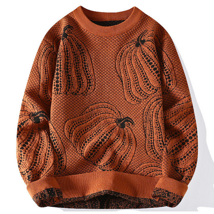Rinaldo - Pulover Casual Din Tricot Cu Modèle De Dovleac