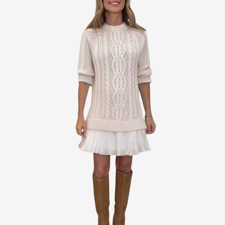 Zorina - Rochie Tricotată Cu Fstă Plisată