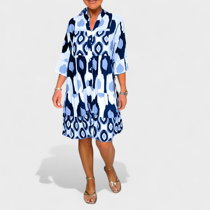 Suciana – Rochie Cu Decolteu în V și Imprimeu Boho