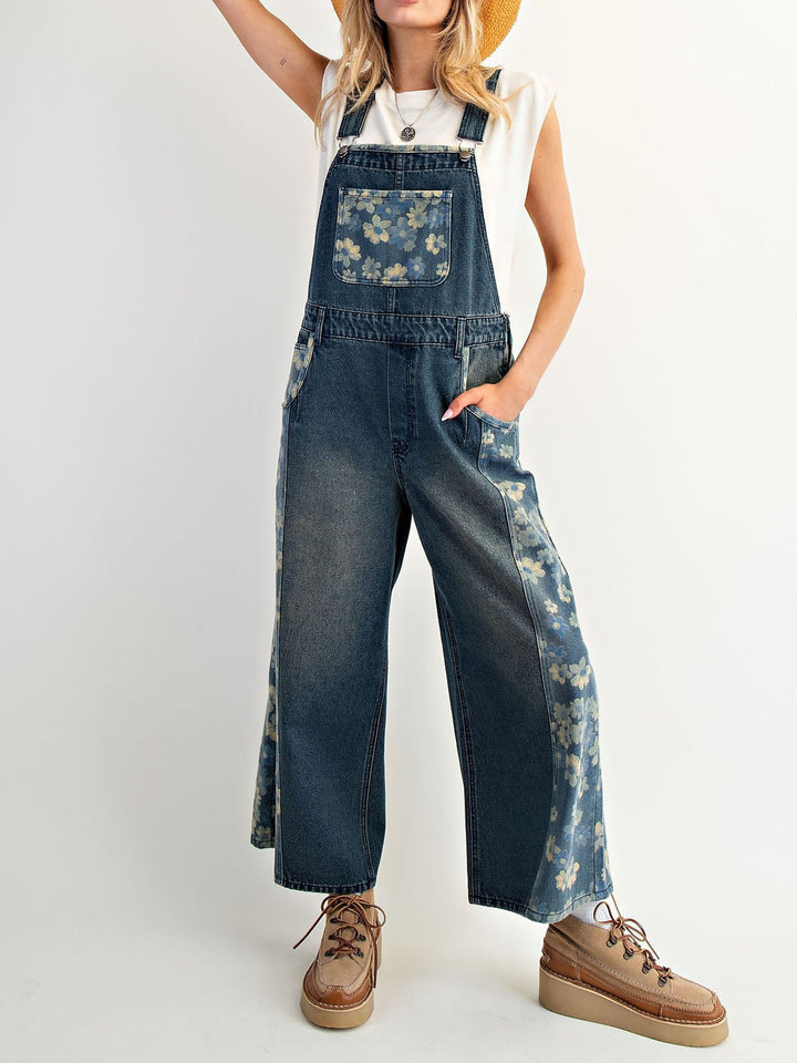 Yalita - Salopetă din Denim cu Flori