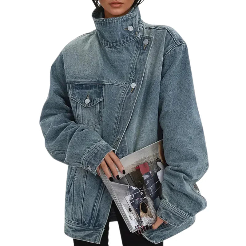 Estera - Jachetă Asimetrică Din Denim