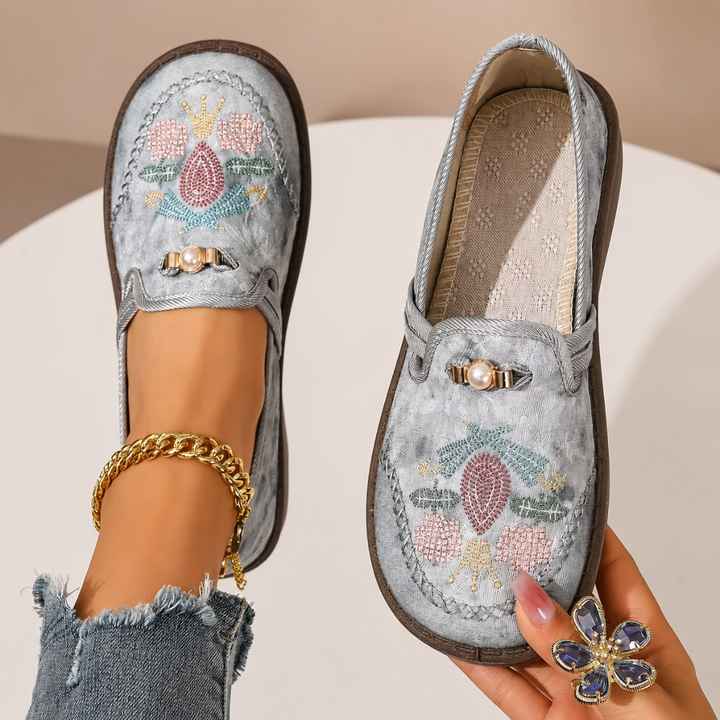 Adeyla – Mocasini Fără șireturi cu Imprimeu Floral