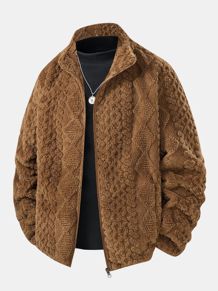 Elwood - Jachetă Teddy Cu Model Geometric Jacquard