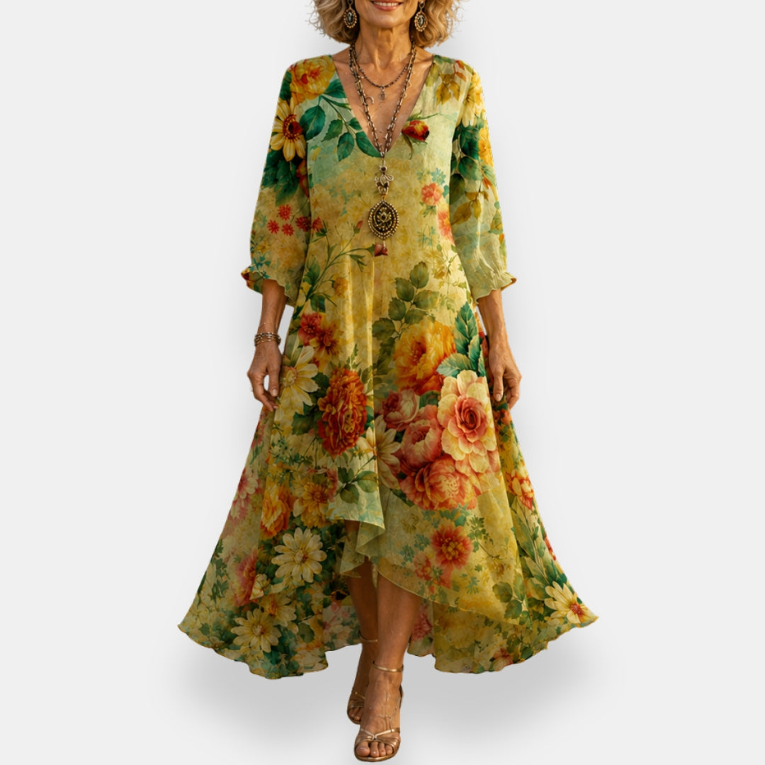 Emila – Rochie Florală Lejeră Cu Decolteu în V