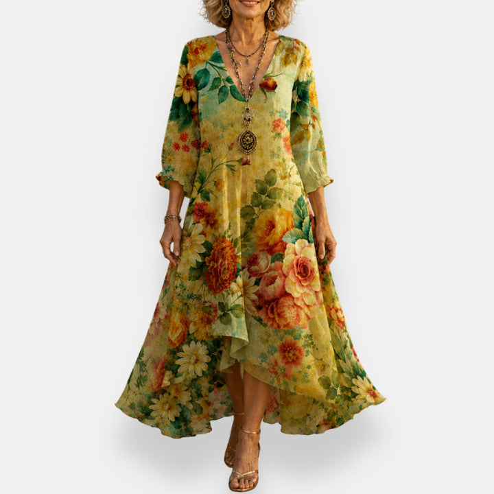 Emila – Rochie Florală Lejeră Cu Decolteu în V