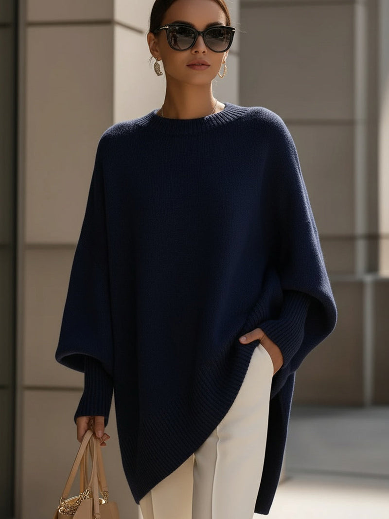 Kimia - Pulover Supradimensionat Cu Guler Rotund Din Tricot