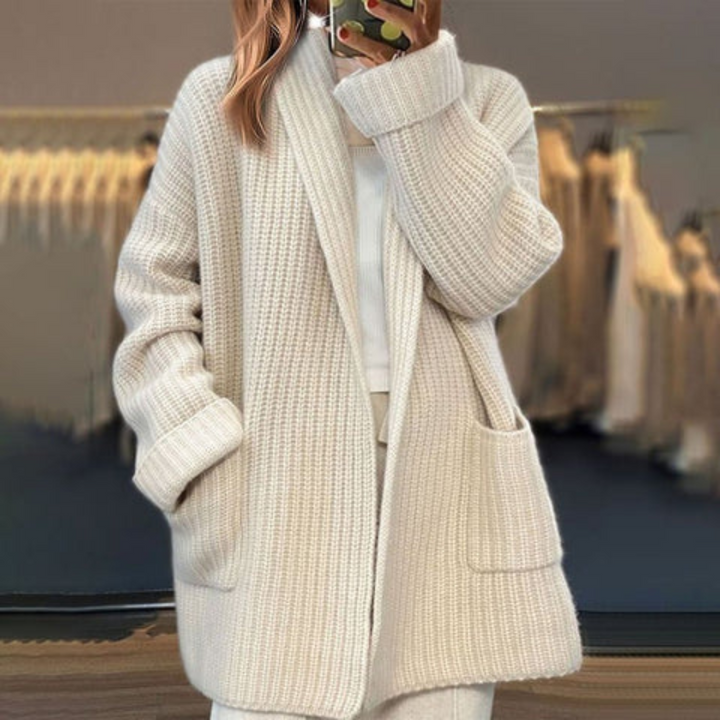 Kiandra - Cardigan Din Lână Tricotată Cu Buzunare