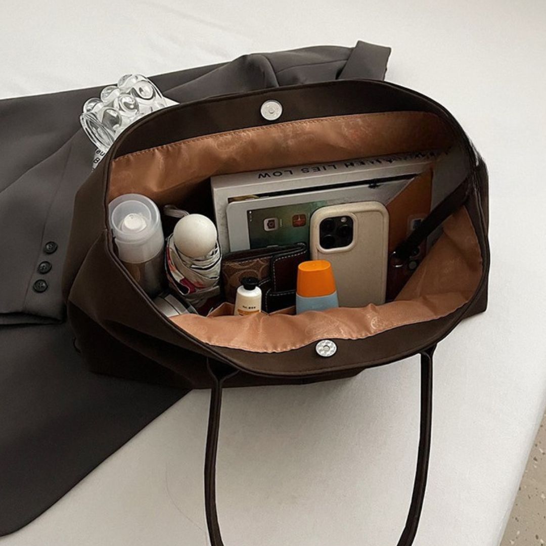 Umaiza - Geantă de Umăr din Imitație de Piele întoarsă, la Modă