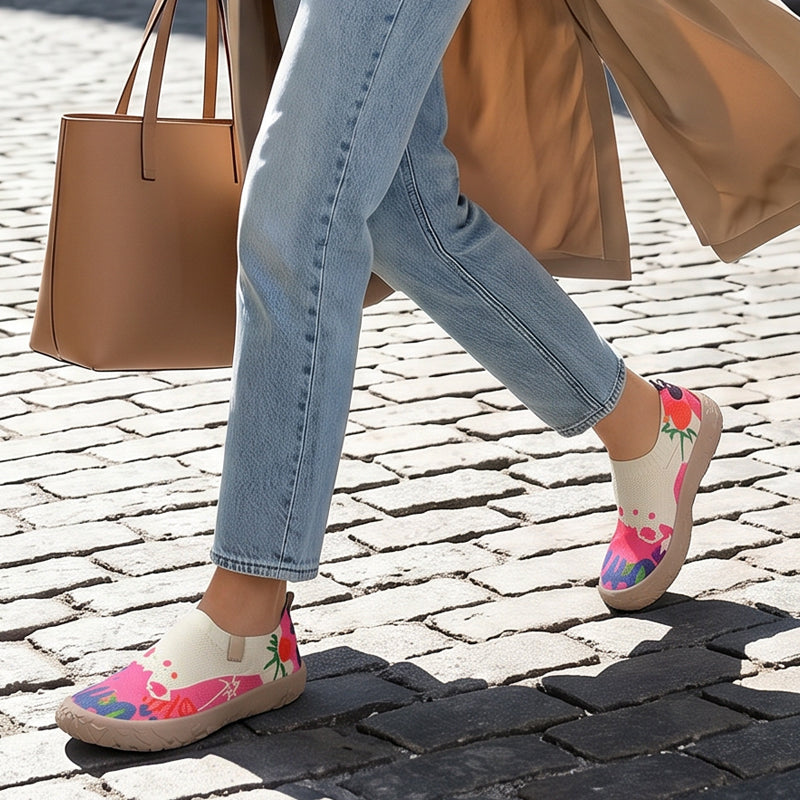 Farhia - Pantofi Casual Fără Șireturi Cu Imprimeu Artistic