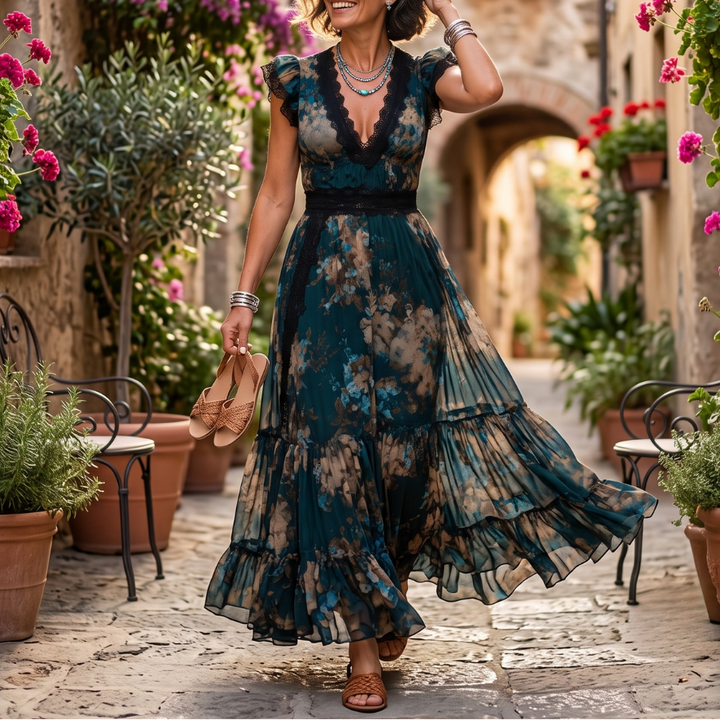 Erin - Rochie Maxi Cu Imprimeu Floral