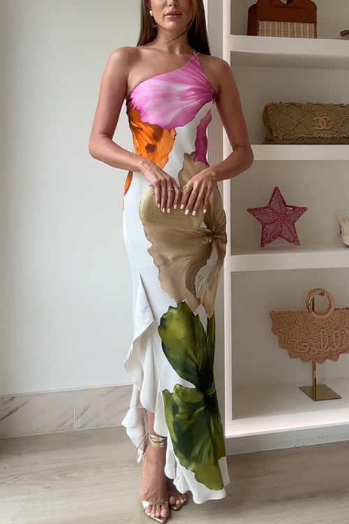 Jacklina - Rochie Lungă Cu Imprimeu Floral