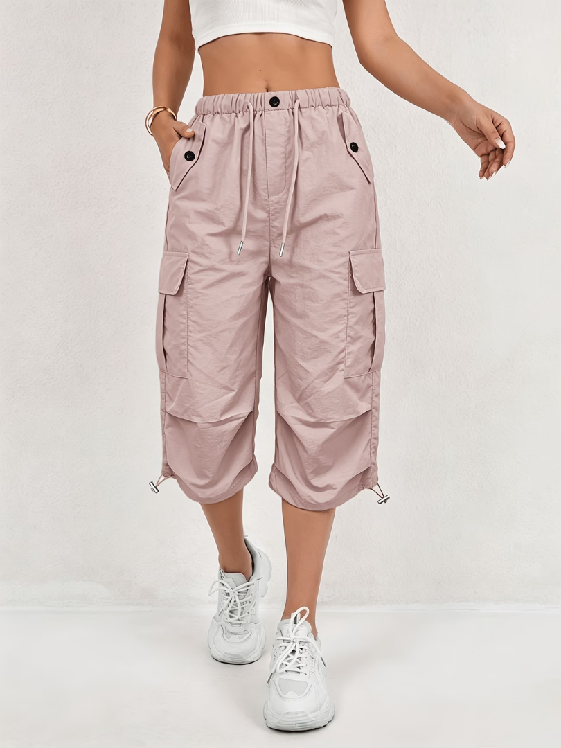 Nanna - Pantaloni Cargo Confortabili Cu Lungime De Trei Sferturi