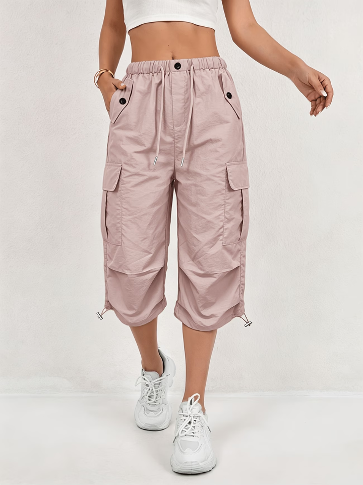 Nanna - Pantaloni Cargo Confortabili Cu Lungime De Trei Sferturi