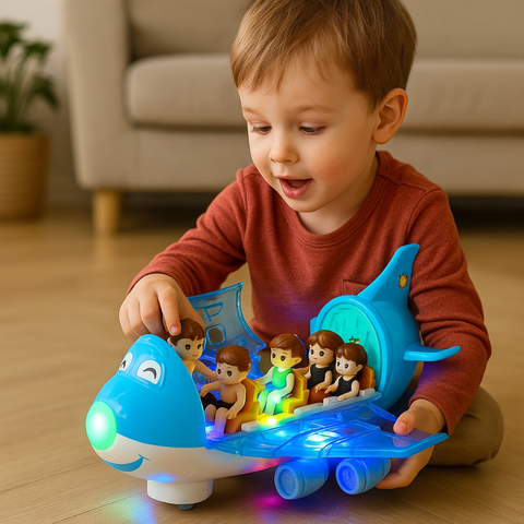 MusicJet - Avion electric cu Lumini, Muzică și Sistem de evitare a Obstacolelor