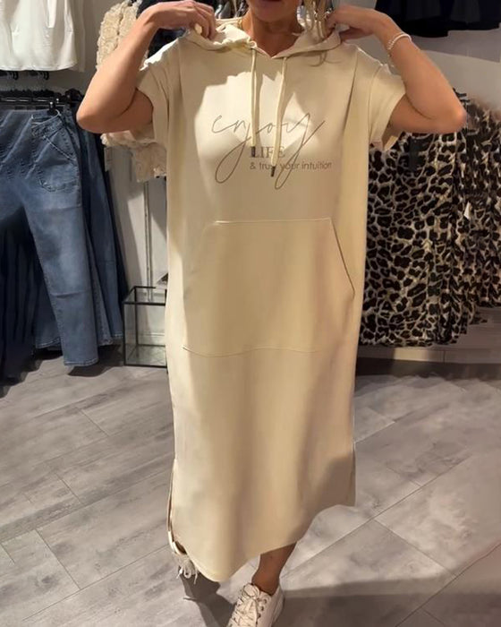 Nadia - Rochie Elegantă cu Glugă