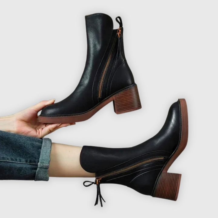Marcy - Botine Elegantă Cu Tocuri Blocate