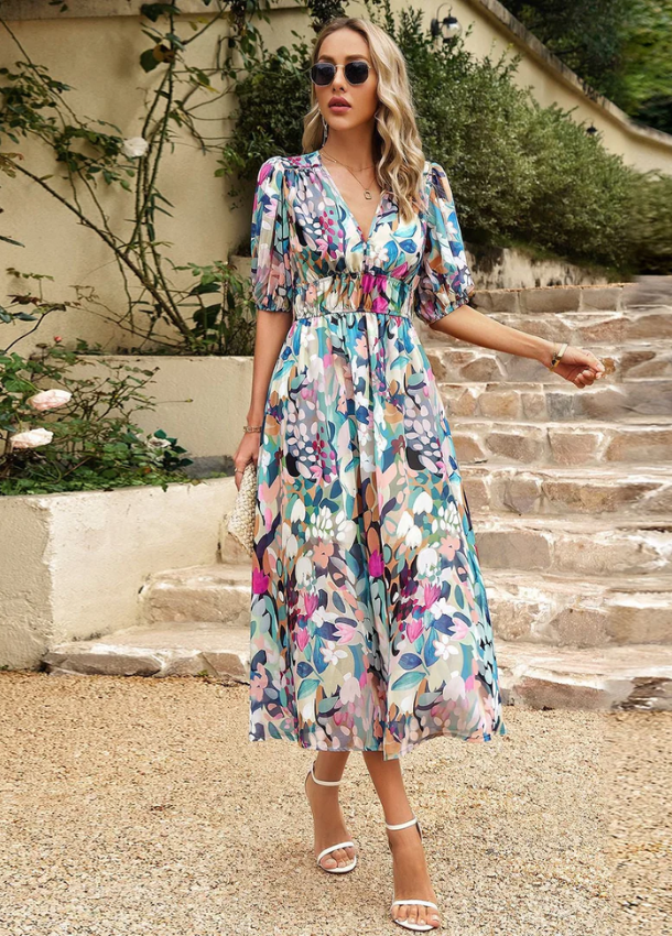 Josette - Rochie Midi Cu Imprimeu Floral
