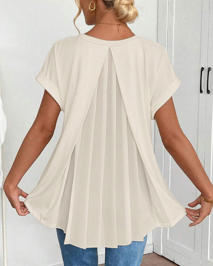 Liyanna - Tricou cu Mâneci Scurte în Stil Patchwork