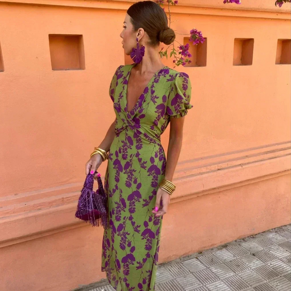 Ilze - Rochie Lungă Cu Imprimeu Floral