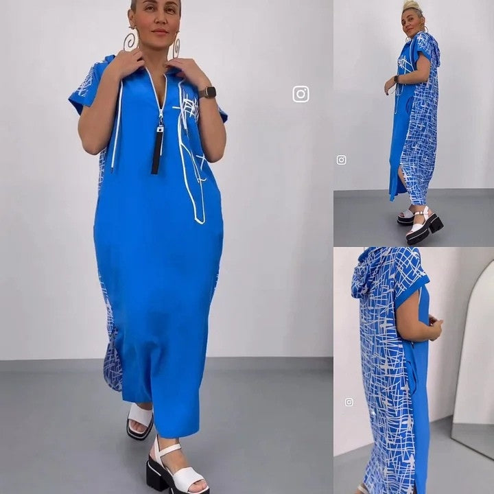 Filiz – Rochie Lungă și Elegantă Cu Glugă