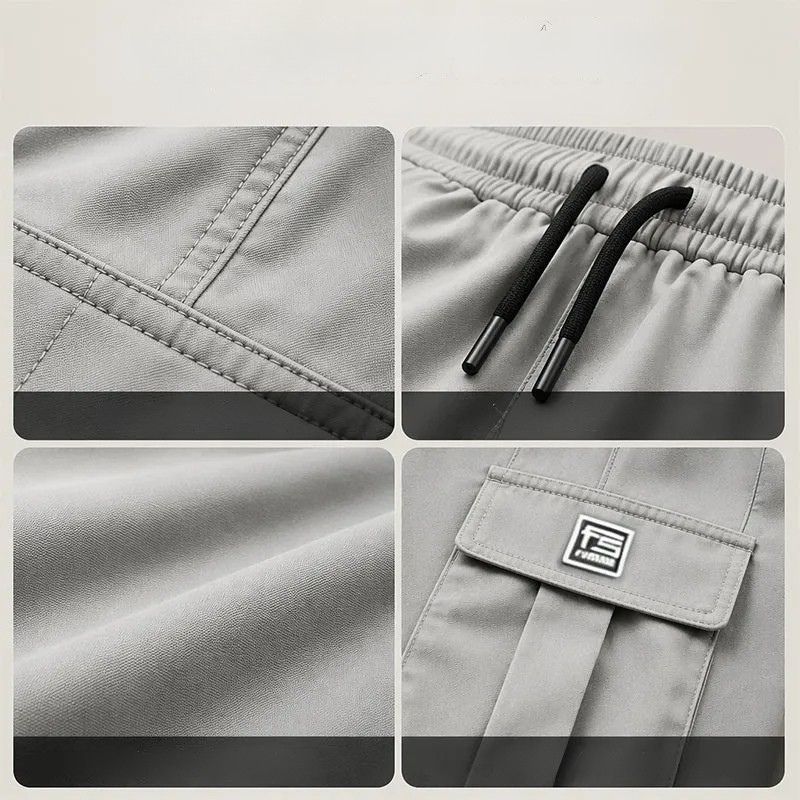 Nesham - Pantaloni Cargo cu Cordon la Talie și Buzunare