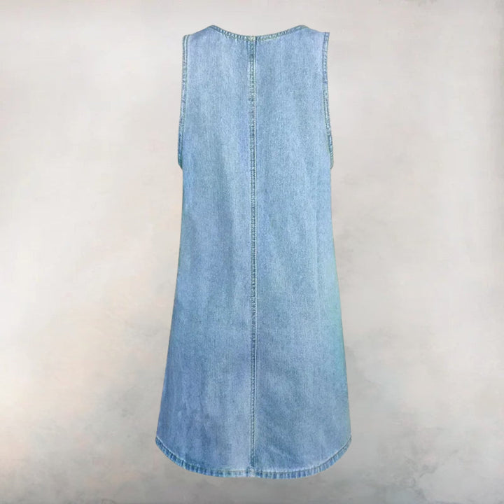 Lucelia - Rochie Practică Si Ușoară Din Blugi