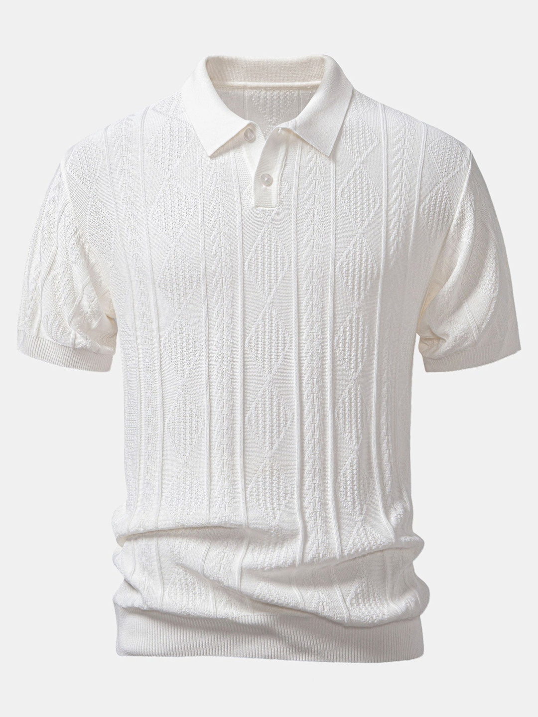 Henson - Tricou Polo Din Tricot Jacquard Geometric și Pantaloni Croială Slim