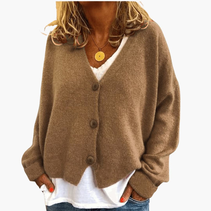 Gwen - Cardigan Din Tricot Cu Mâneci Lungi