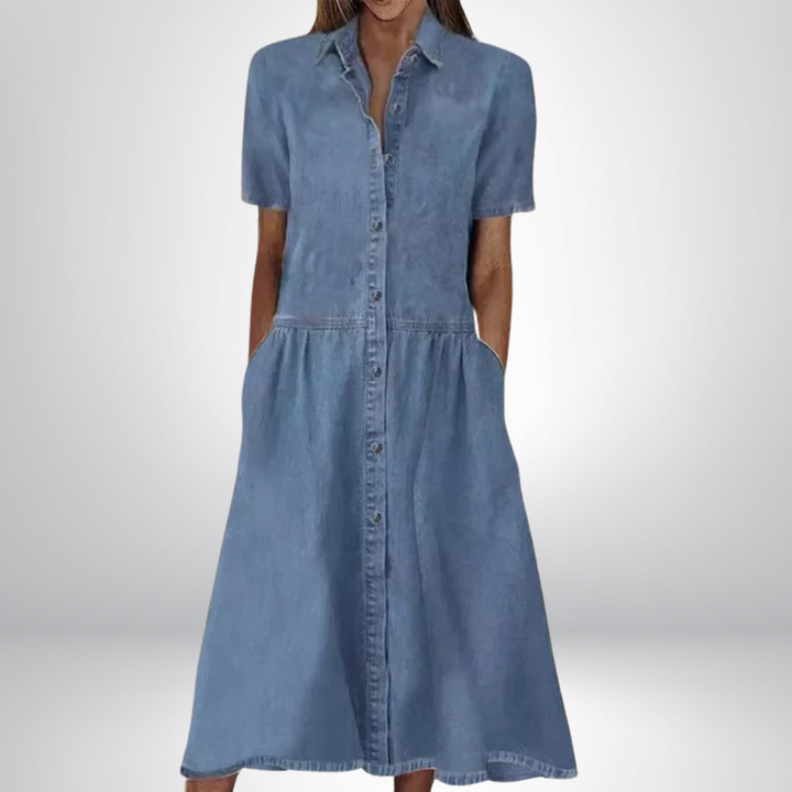 Aniela - Rochie Elegantă Din Denim