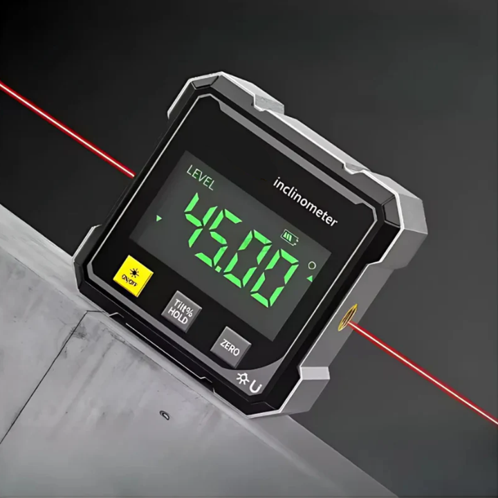 AngleMaster - Inclinometru Digital Magnetic cu Laser Din Mătase